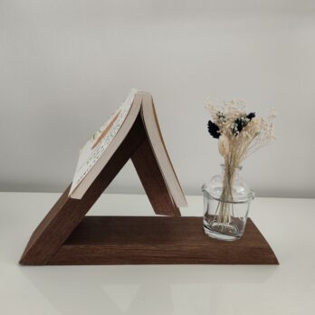 Support livre en bois