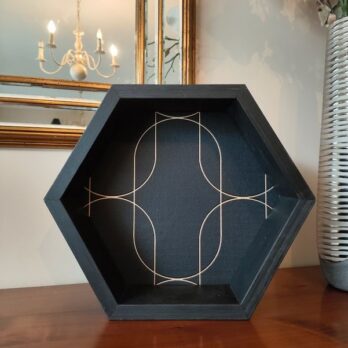 Étagère murale hexagonale en bois